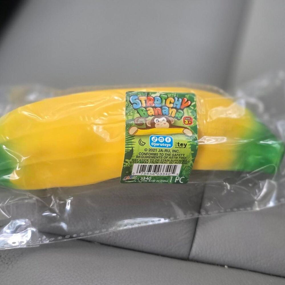 Stretch Banana Ja-Ru Stretchy Anxiety Sensory Fidget Toy Stress Relief 7" NEW